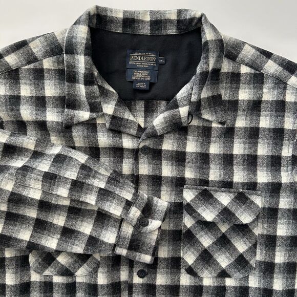Pendleton Other - Pendleton Wool Original Board Shirt Mens XXL Black Gray 1958 Plaid Chest Pockets